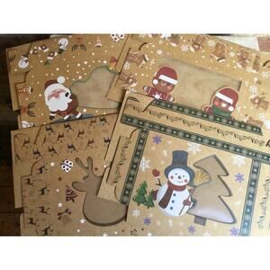 Christmas New Lot 12 Paper Kraft Cookie Boxes Gift Holiday Party with Window